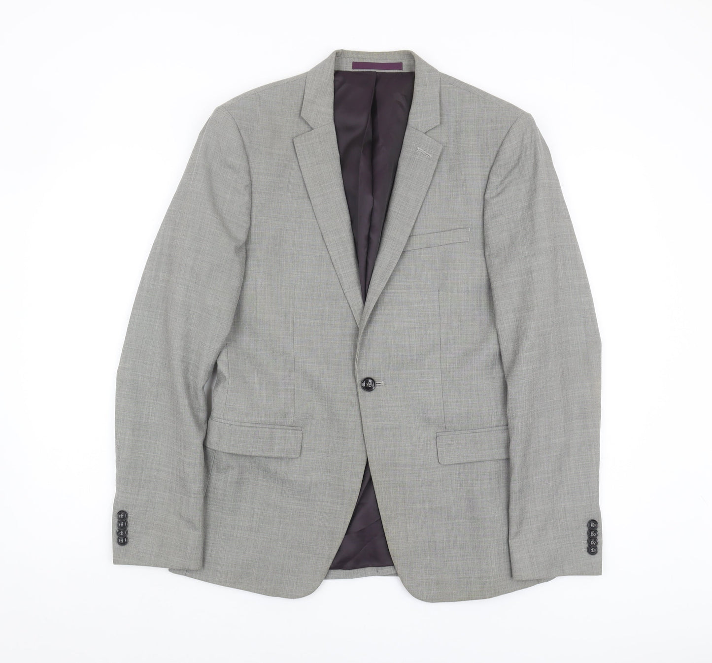 Mens UK Size 38 Topman Regular Grey Suit Jacket