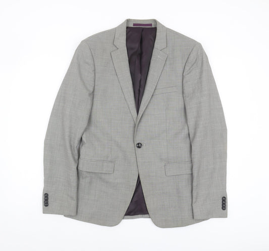 Mens UK Size 38 Topman Regular Grey Suit Jacket
