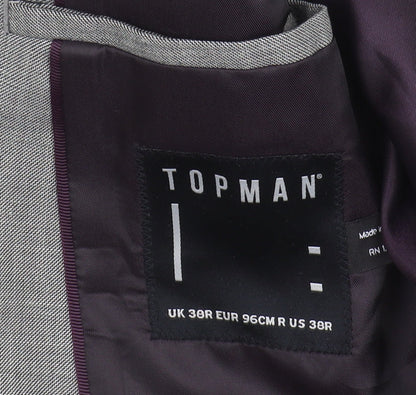 Mens UK Size 38 Topman Regular Grey Suit Jacket