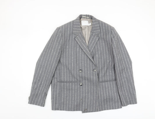 ASOS Unisex Grey Pinstripe Suit Jacket 38