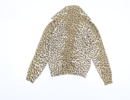 Debenhams Women's Brown Animal Print Jumper, Size 12