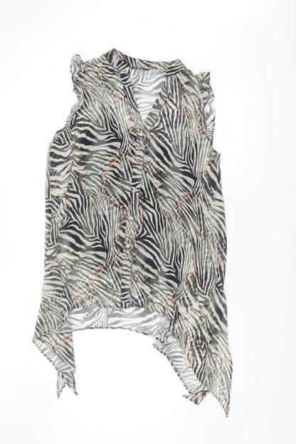Roman Women's Multicoloured Zebra Print Blouse Size 14
