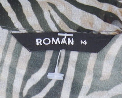 Roman Women's Multicoloured Zebra Print Blouse Size 14