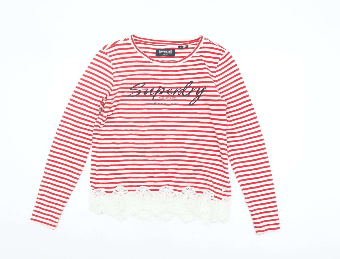 Womens UK Size 12 Superdry Red Basic T-Shirt
