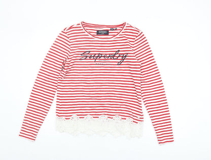 Womens UK Size 12 Superdry Red Basic T-Shirt