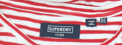 Womens UK Size 12 Superdry Red Basic T-Shirt