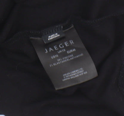 Jaeger Women's Black Knee Length Shift Dress Size 18