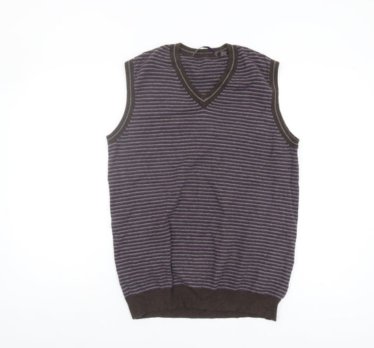 Ted Baker Men's Multicoloured Striped Vest Jumper