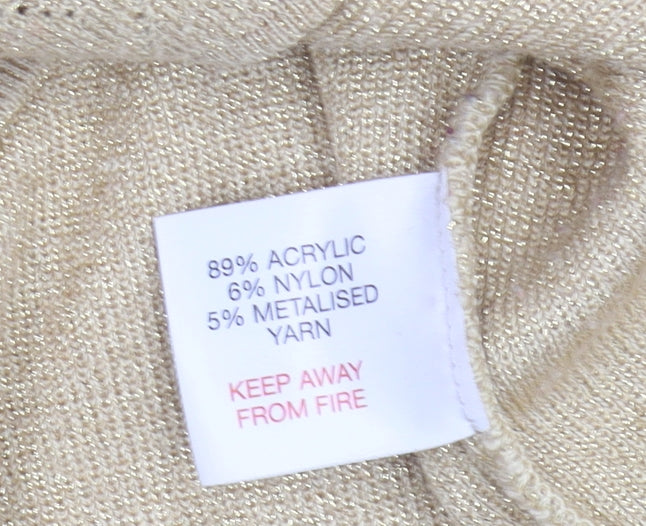 EWM Women's Beige Pullover, S, Crew Neck Knit Jumper