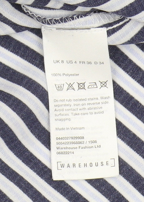 Womens UK Size 8 Warehouse Multicoloured Basic Blouse