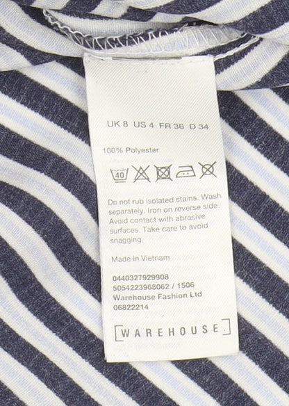 Womens UK Size 8 Warehouse Multicoloured Basic Blouse