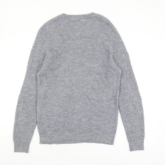 Superdry Men's Blue Cotton Pullover Jumper Medium