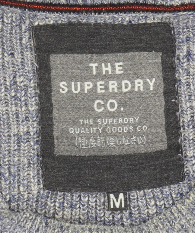 Superdry Men's Blue Cotton Pullover Jumper Medium
