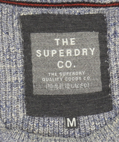 Superdry Men's Blue Cotton Pullover Jumper Medium