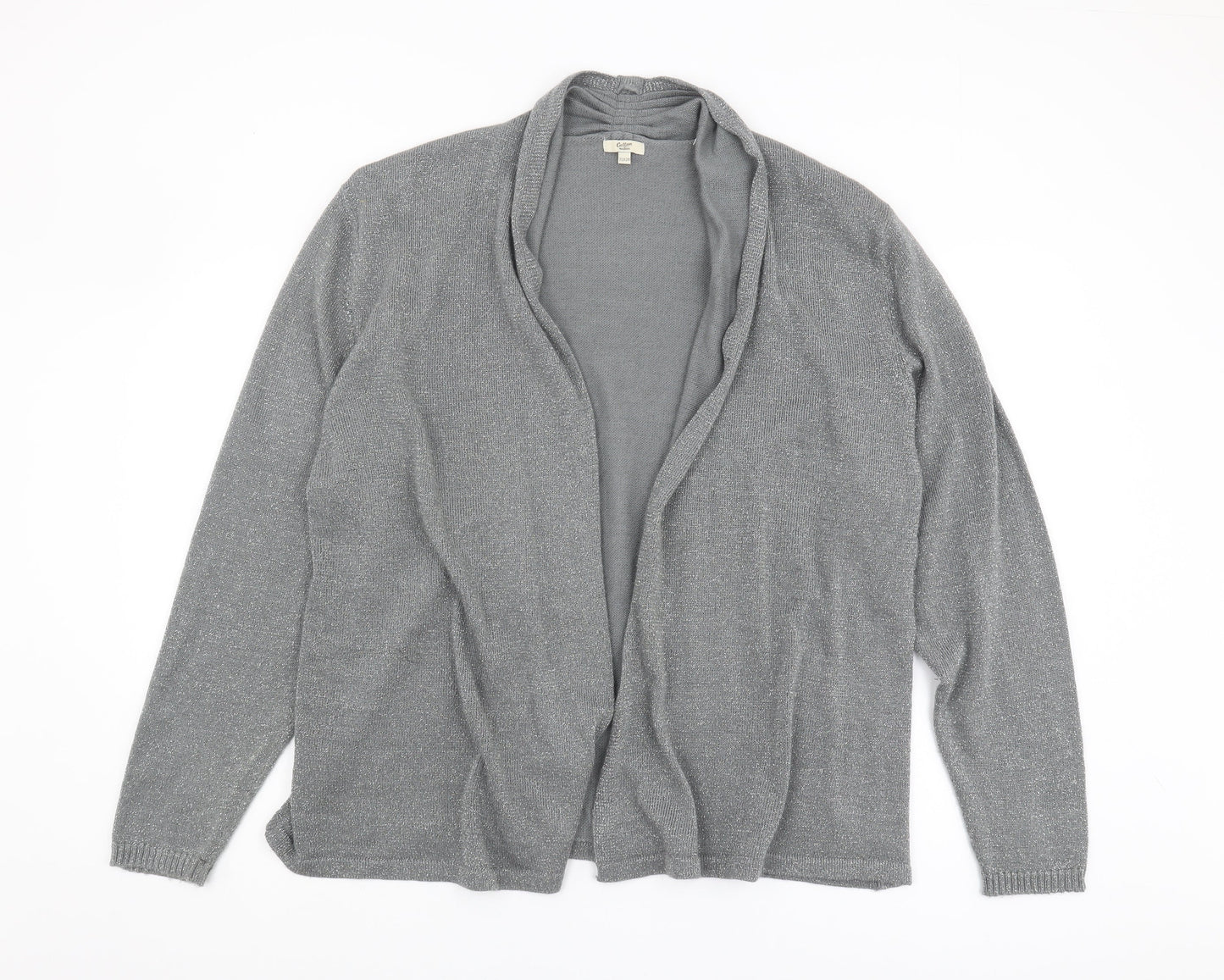 Cotton Traders Women's Silver Open Front Cardigan Size 22