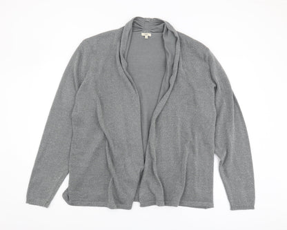 Cotton Traders Women's Silver Open Front Cardigan Size 22
