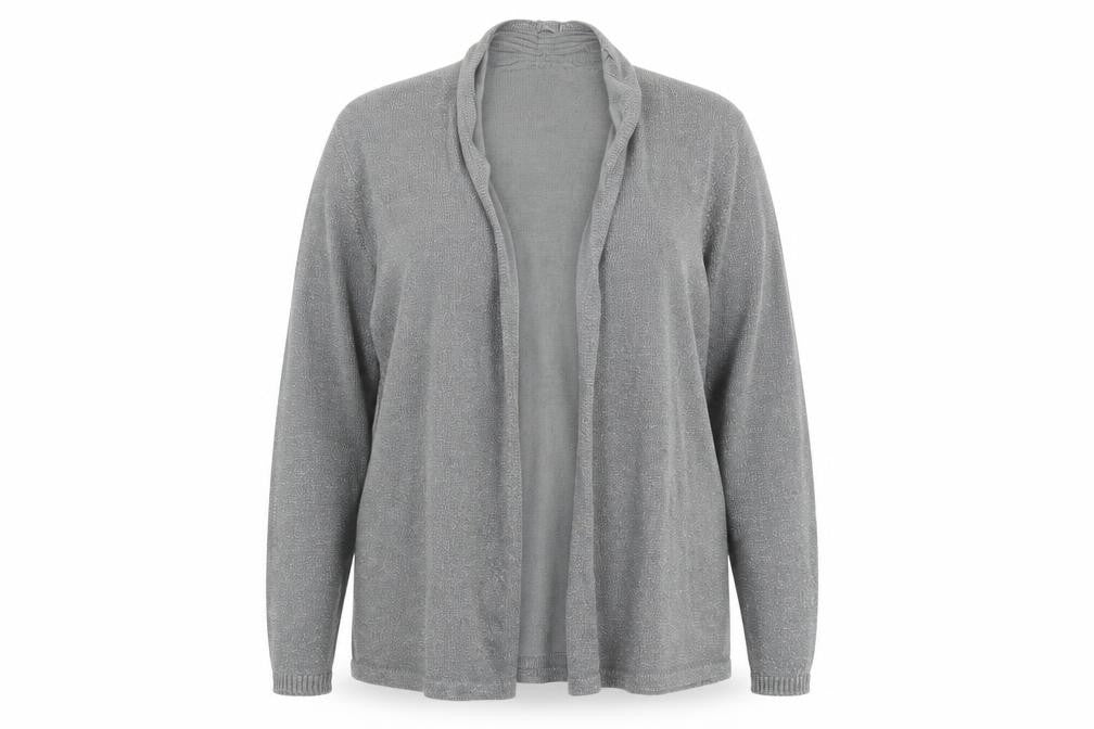 Womens UK Size 22 Cotton Traders Silver Cardigan Jumper