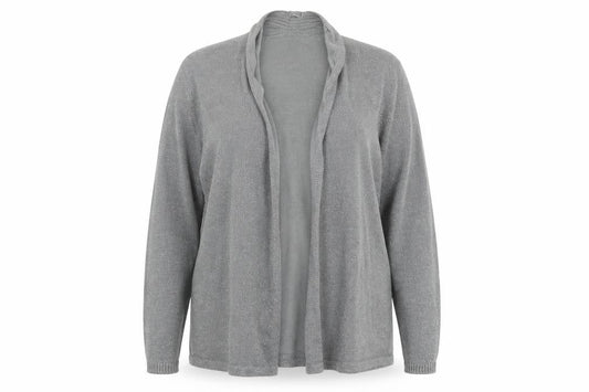 Womens UK Size 22 Cotton Traders Silver Cardigan Jumper