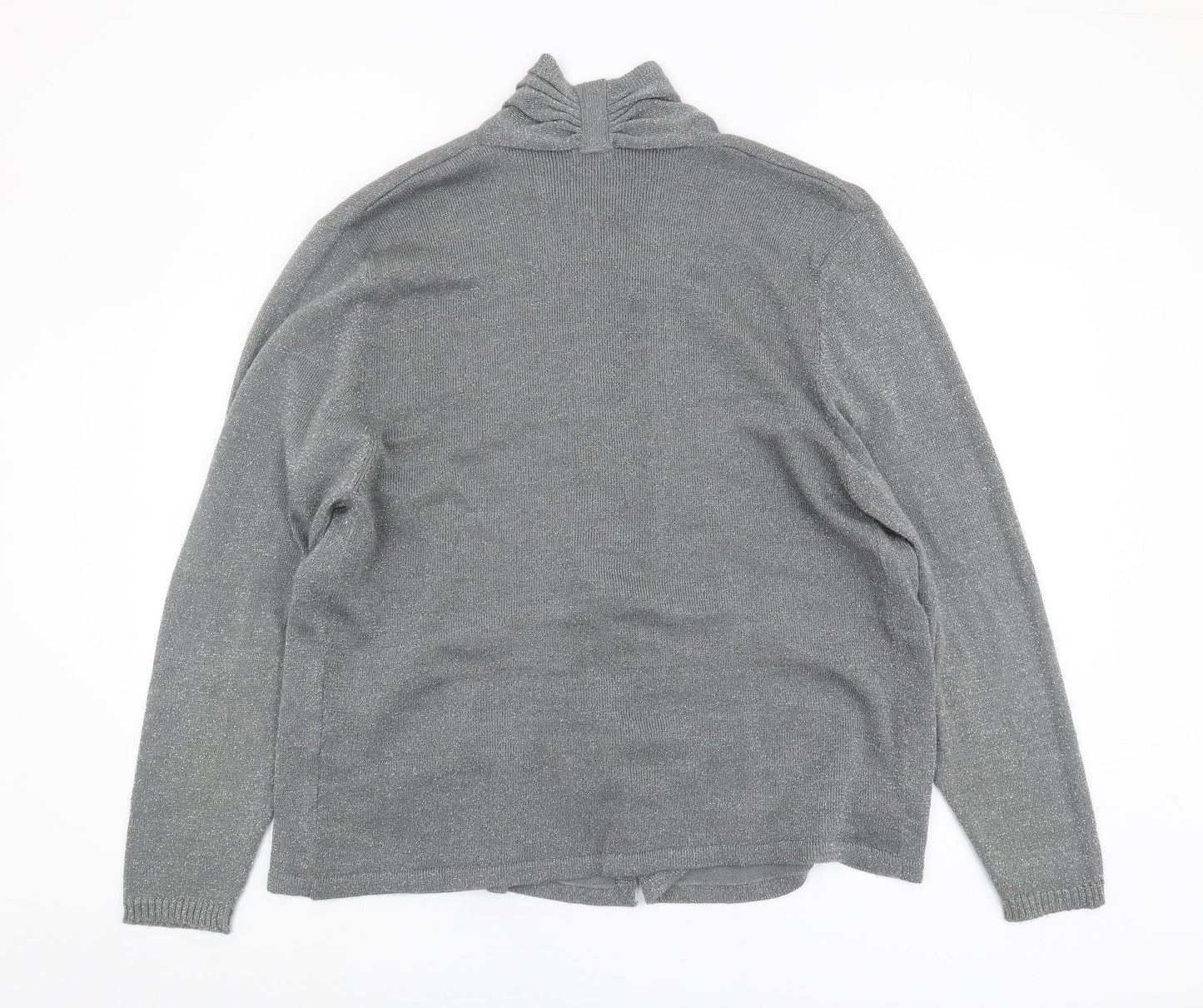 Cotton Traders Women's Silver Open Front Cardigan Size 22