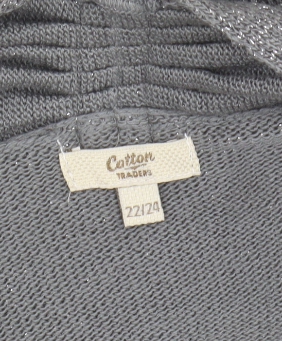 Cotton Traders Women's Silver Open Front Cardigan Size 22