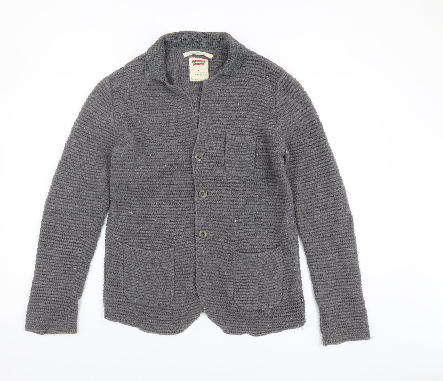 Levi's Men's Grey Slim Cardigan, Size S