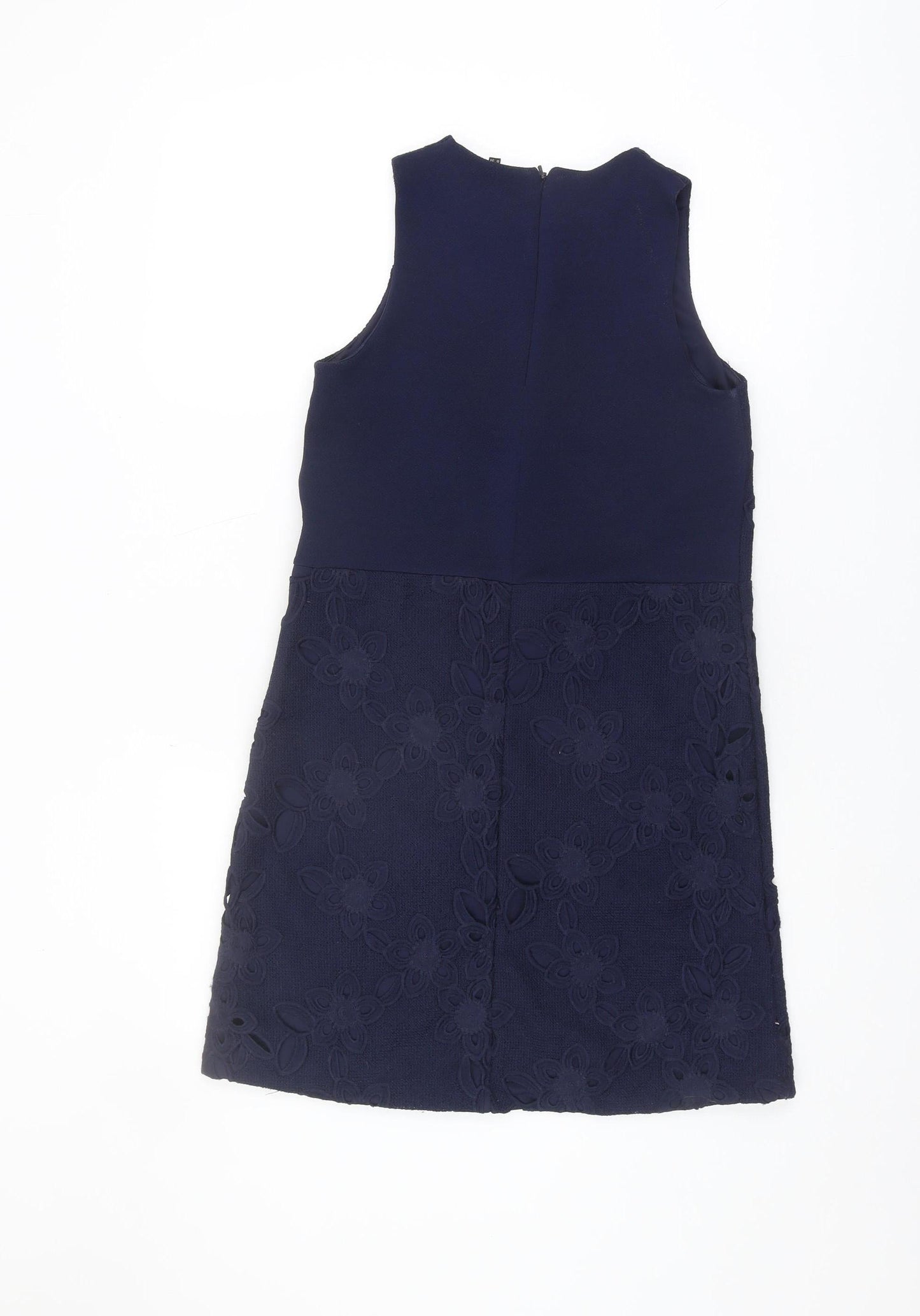 Warehouse Women's Blue Sleeveless Lace Dress Size 8