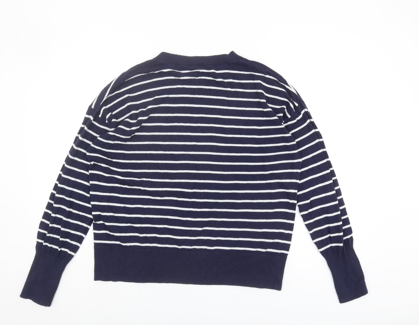 Gap Women's Blue Striped Pullover Jumper, Size L