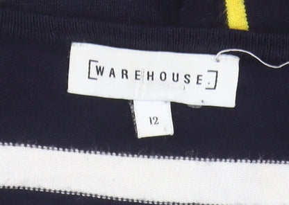 Womens UK Size 12 Warehouse Blue Cardigan Jumper