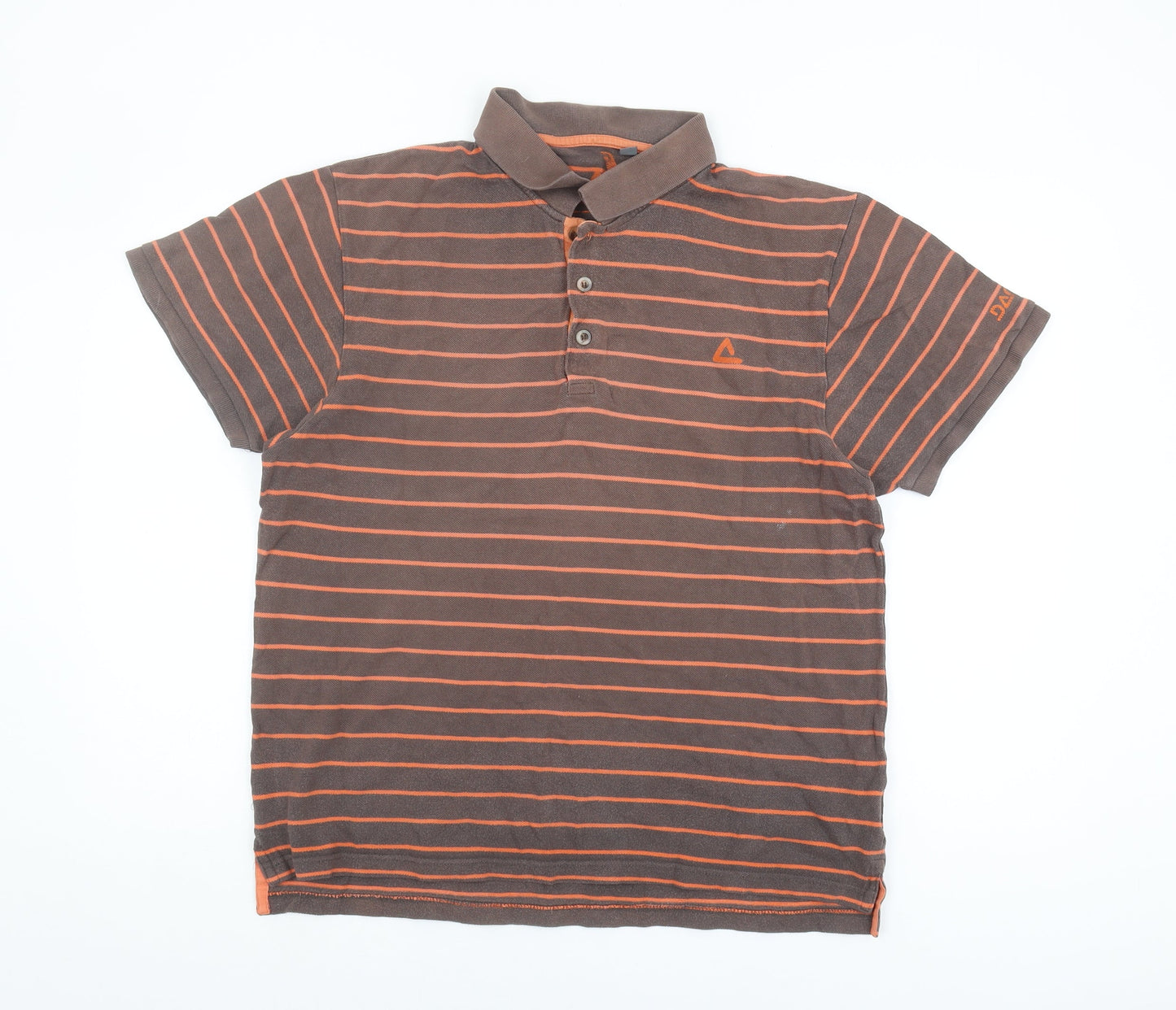 Dare2b Men's Brown Striped Polo Shirt Size L