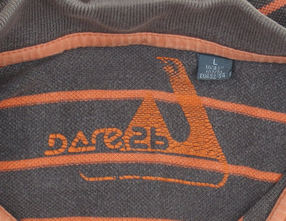 Dare2b Men's Brown Striped Polo Shirt Size L
