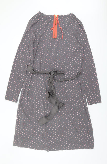 Joules Women's Grey Polka Dot Shift Dress Size 16
