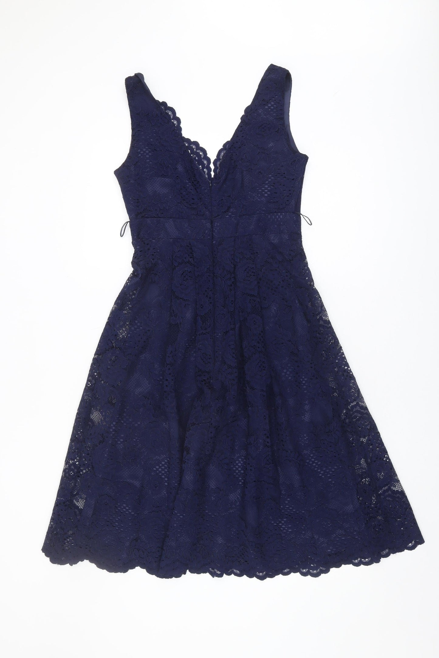 BHS Women's Blue Sleeveless Wedding Dress Size 8