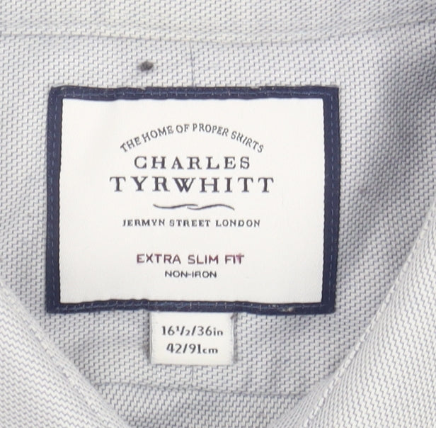 Charles Tyrwhitt Men's Blue Extra-Slim Fit Shirt
