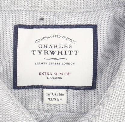 Charles Tyrwhitt Men's Blue Extra-Slim Fit Shirt
