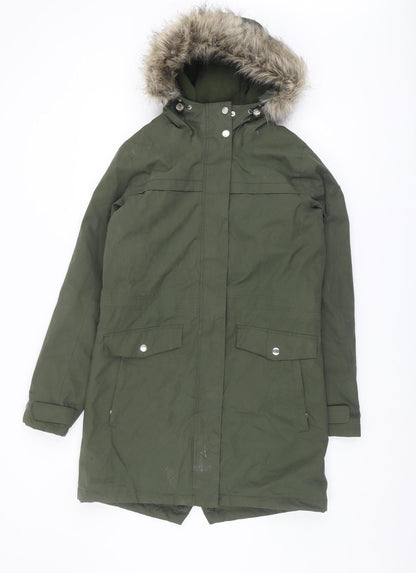 Womens UK Size 8 Regatta Green Parka Coat