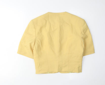 L'ANGLAISE Women's Yellow Blazer, Size 10, Short Sleeve