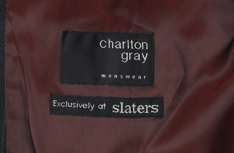 Mens UK Size 44 Charlton Gray Regular Black Suit Jacket