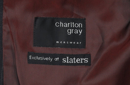 Mens UK Size 44 Charlton Gray Regular Black Suit Jacket