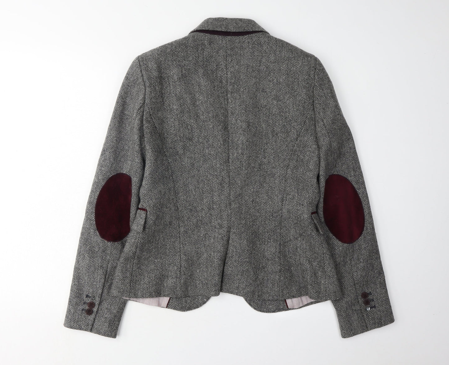 Zara Women's Grey Wool Blazer, Size 10, Lined, Autumn