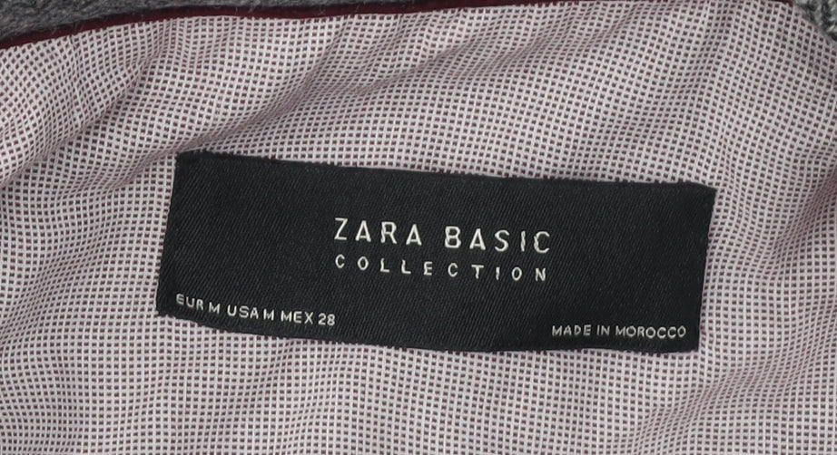 Zara Women's Grey Wool Blazer, Size 10, Lined, Autumn