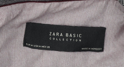 Zara Women's Grey Wool Blazer, Size 10, Lined, Autumn