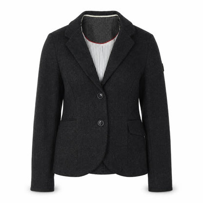 Superdry Women's Black Blazer Small Herringbone Wool