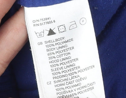 H&M Boys Blue Puffer Jacket 13 Years Hooded Winter Coat