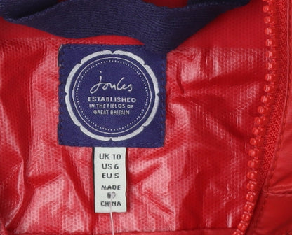 Womens UK Size 10 Joules Red Anorak Coat
