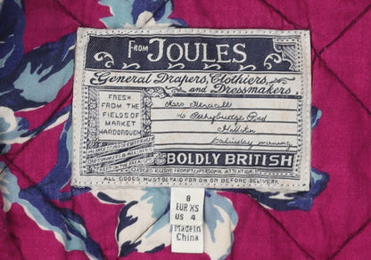 Womens UK Size 8 Joules Black Quilted Coat