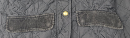 Womens UK Size 8 Joules Black Quilted Coat