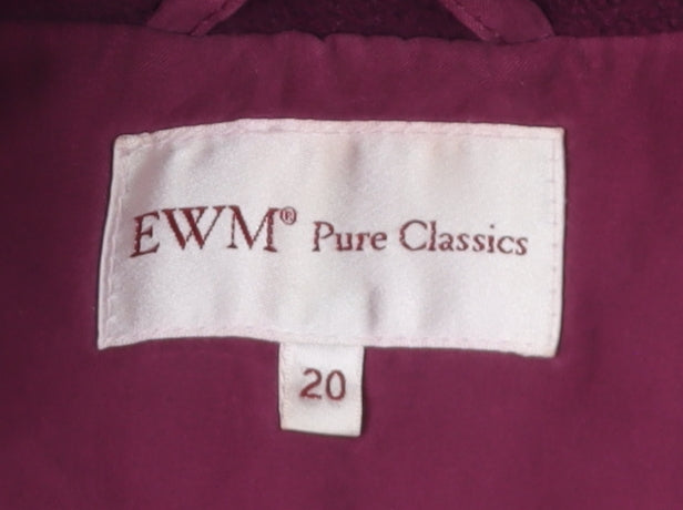 EWM Women's Pink Parka Jacket Size 20 Hooded