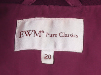 EWM Women's Pink Parka Jacket Size 20 Hooded