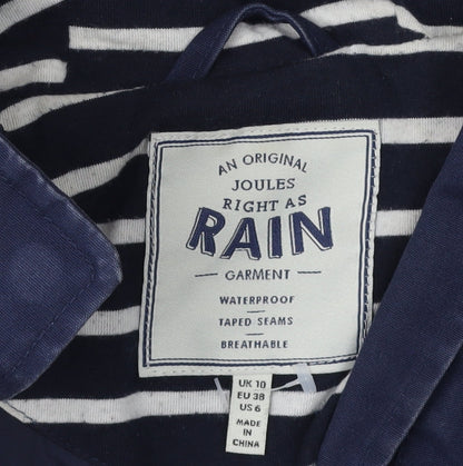 Womens UK Size 10 Joules Blue Rain Coat