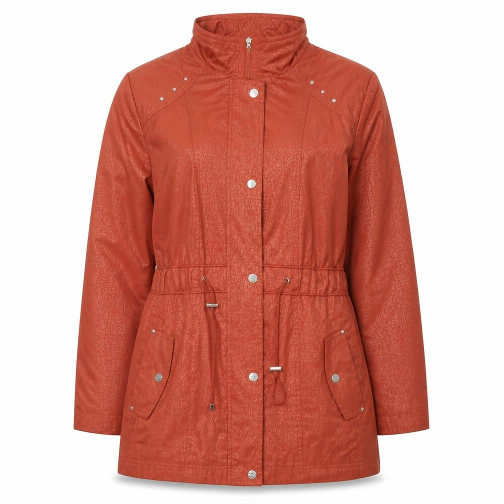 Isle Women's Red Parka Jacket Size 12 with Rhinestone